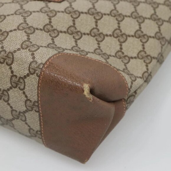 GUCCI GG Supreme Web Sherry Line Tote Bag PVC Beige 002 904 0222 Auth BA1254 - Picture 11 of 15